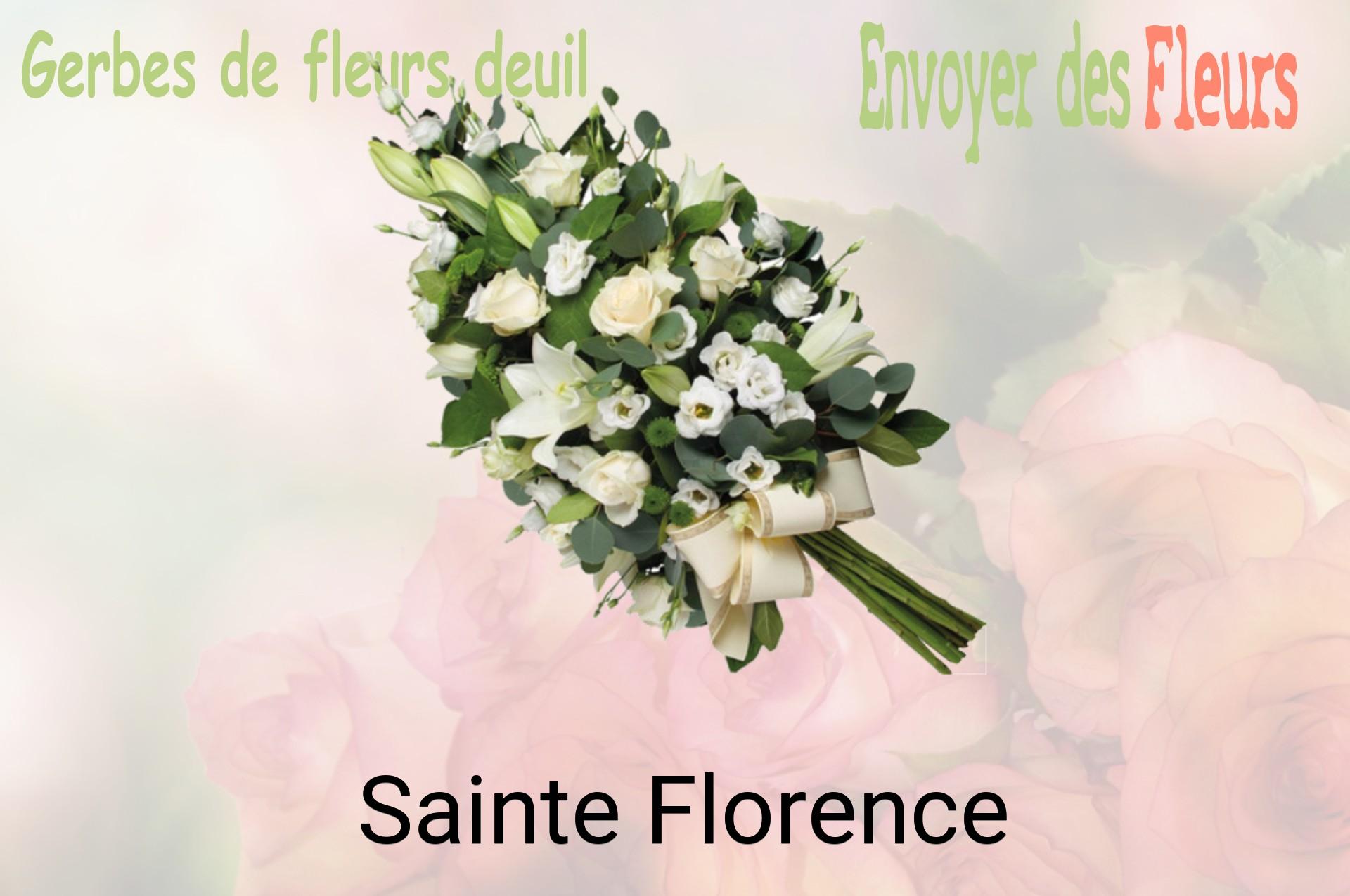 Gerbe de fleurs de deuil livrée à Sainte-Florence